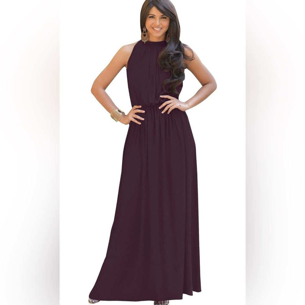 KOH KOH Sexy Sleeveless Summer Formal Flowy Casual Gown